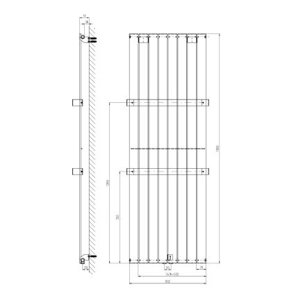 Sapho - vonios radiatorius COLONNA 180x60 cm baltas