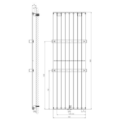 Sapho - Vonios radiatorius COLONNA 180x60 cm sidabrinis