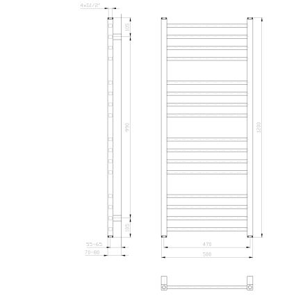 Sapho - Vonios radiatorius METRO 386W 50x120 cm baltas