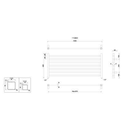 Sapho - vonios radiatorius METRO 45x100 cm blizgus chromas