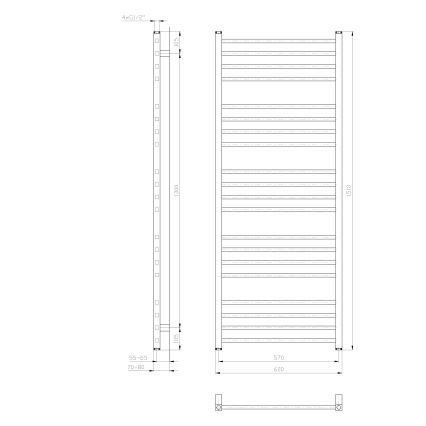 Sapho - Vonios radiatorius METRO 60x151x60 cm baltas