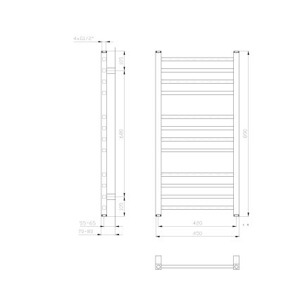 Sapho - Vonios radiatorius METRO 89x45 cm baltas