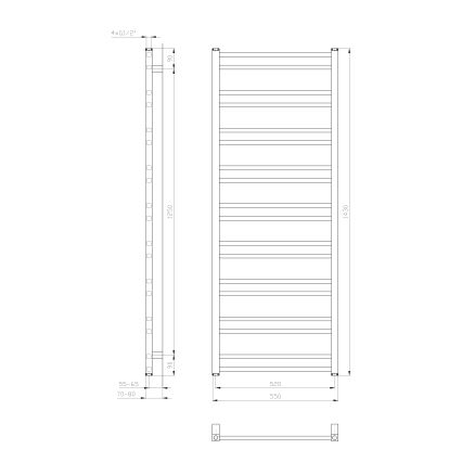 Sapho - Vonios radiatorius METRO DOS 143x55 cm matinis baltas