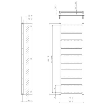 Sapho - Vonios radiatorius METRO LIGHT 114x40 cm blizgus chromas