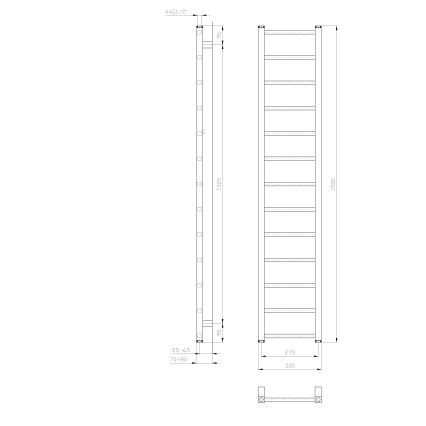 Sapho - Vonios radiatorius METRO LIGHT 276W 30x150 cm baltas