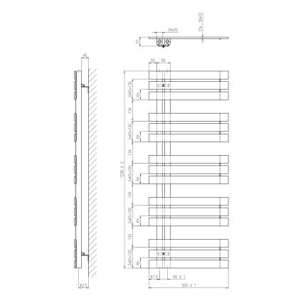 Sapho - Vonios radiatorius SILVANA 500W/230V 50x123 cm baltas