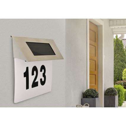 Saulės energija įkraunamas LED namo numeris LED/1,2V 200 mAh IP44