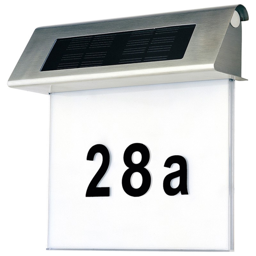 Saulės energija įkraunamas LED namo numeris LED/2x0,07W/2,4V 1200 mAh IP44