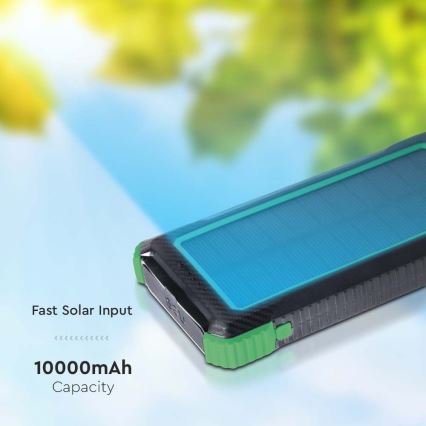 Saulės energijos bankas Power Delivery 10000mAh/10W/5V juodas