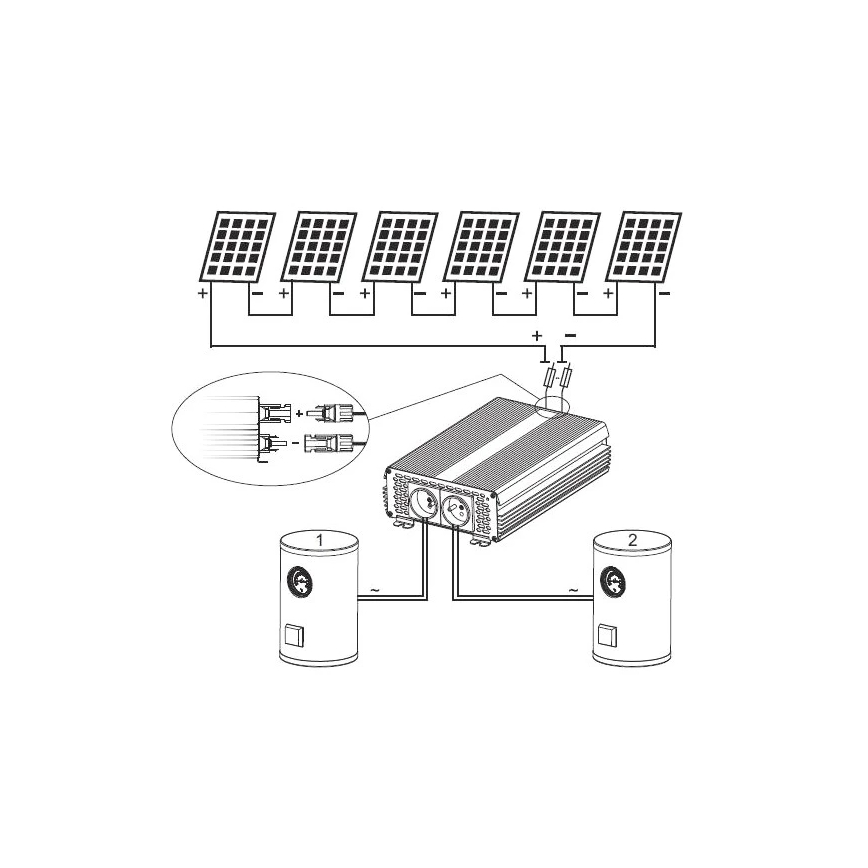 Saulės energijos inverteris vandens šildymui ECO Solar Boost MPPT-3000 3kW
