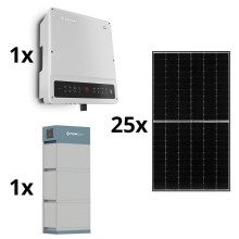 Saulės energijos komplektas GOODWE - 10kWp JINKO + 10kW GOODWE hibridinis keitiklis 3p + 10,65 kWh baterija PYLONTECH H2