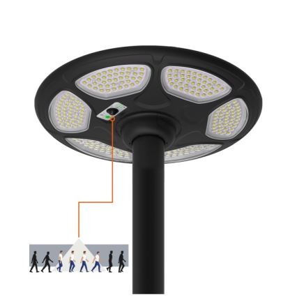 Saulės gatvės lempa su LED ir jutikliu SOLSUMI LED/25W/3,2V IP54 25000 mAh + nuotolinio valdymo pultas