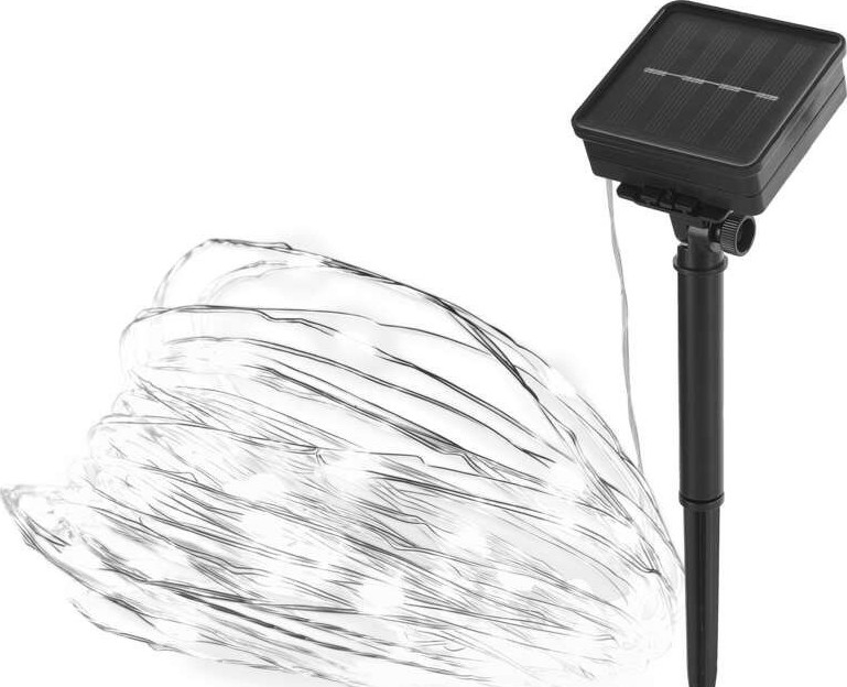 Saulės girlianda 120xLED/2,4W/1,2V 12m IP44 600 mAh šaltai balta