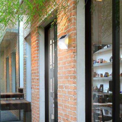 LED saulės sieninis šviestuvas su jutikliu LED/3W/3,7V 3000/4000K 1200 mAh IP54 baltas