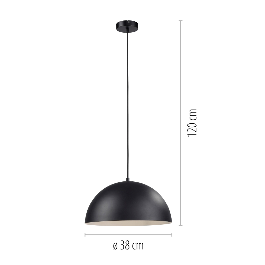 Schöner Wohnen 11728-18 - Pakabinamas šviestuvas ant laido ALI 1xE27/25W/230V Ø 38 cm juodas