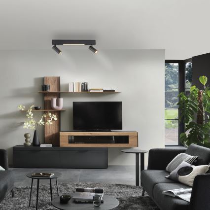 Schöner Wohnen 11793-18 - LED taškinis šviestuvas DANTE 2xGU10/10W/230V + LED/7,2W juoda