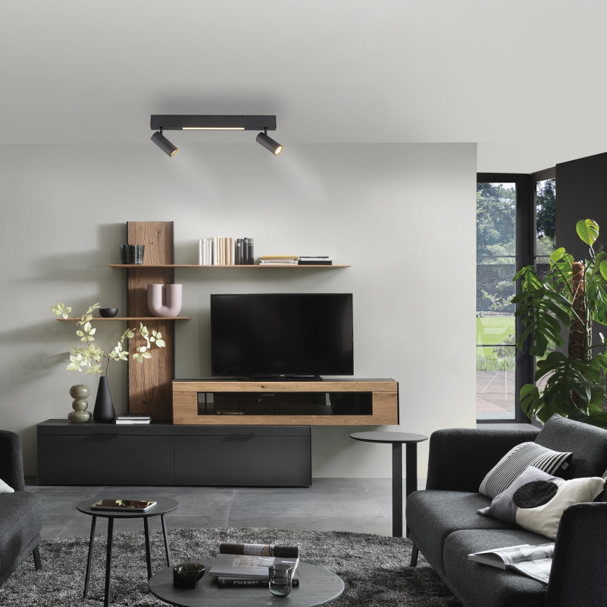 Schöner Wohnen 11793-18 - LED taškinis šviestuvas DANTE 2xGU10/10W/230V + LED/7,2W juoda