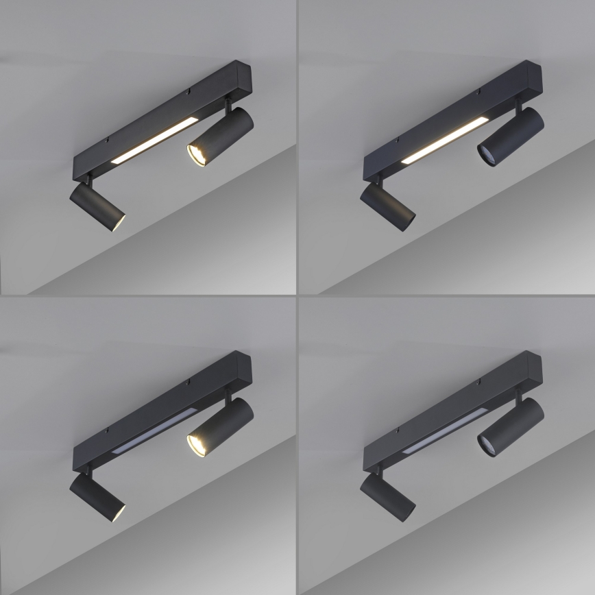 Schöner Wohnen 11793-18 - LED taškinis šviestuvas DANTE 2xGU10/10W/230V + LED/7,2W juoda