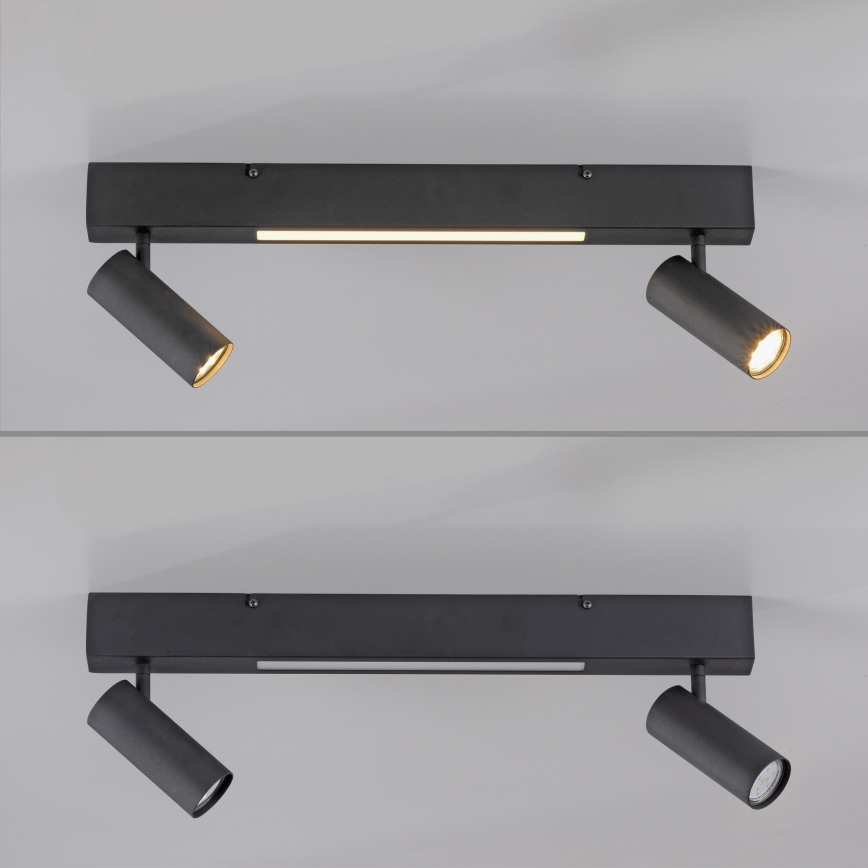 Schöner Wohnen 11793-18 - LED taškinis šviestuvas DANTE 2xGU10/10W/230V + LED/7,2W juoda