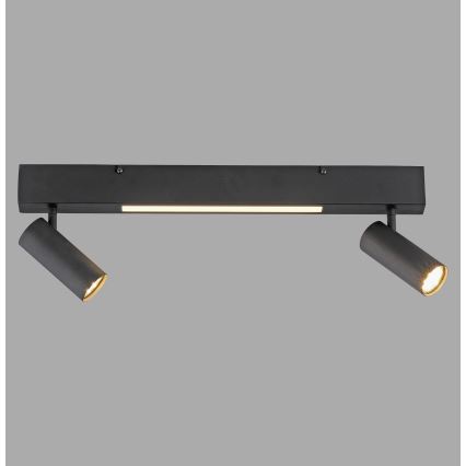 Schöner Wohnen 11793-18 - LED taškinis šviestuvas DANTE 2xGU10/10W/230V + LED/7,2W juoda