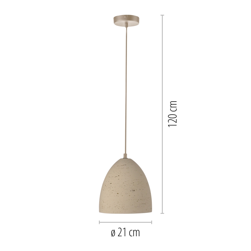 Schöner Wohnen 12540-42 - Pakabinamas šviestuvas ant laido TRAVENTA, 1xE27/40W/230V, Ø 21 cm, betoninis