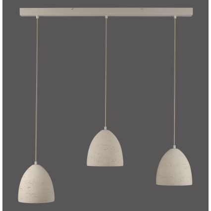 Schöner Wohnen 12541-42 - Pakabinamas šviestuvas TRAVENTA su laidu 3xE27/40W/230V, betoninis