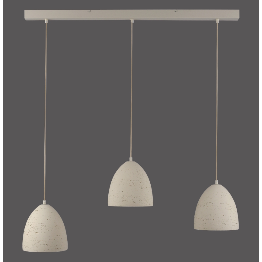 Schöner Wohnen 12541-42 - Pakabinamas šviestuvas TRAVENTA su laidu 3xE27/40W/230V, betoninis