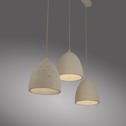Schöner Wohnen 12541-42 - Pakabinamas šviestuvas TRAVENTA su laidu 3xE27/40W/230V, betoninis
