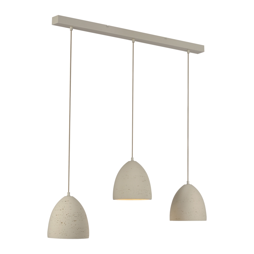 Schöner Wohnen 12541-42 - Pakabinamas šviestuvas TRAVENTA su laidu 3xE27/40W/230V, betoninis