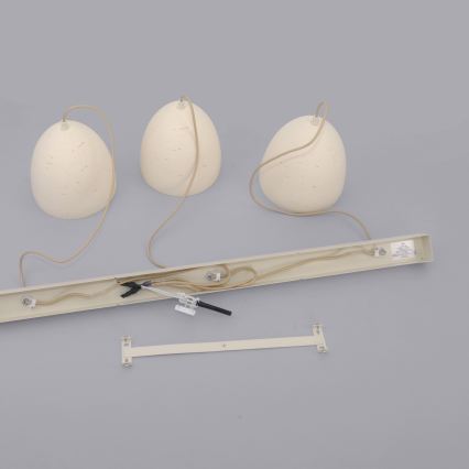 Schöner Wohnen 12541-42 - Pakabinamas šviestuvas TRAVENTA su laidu 3xE27/40W/230V, betoninis