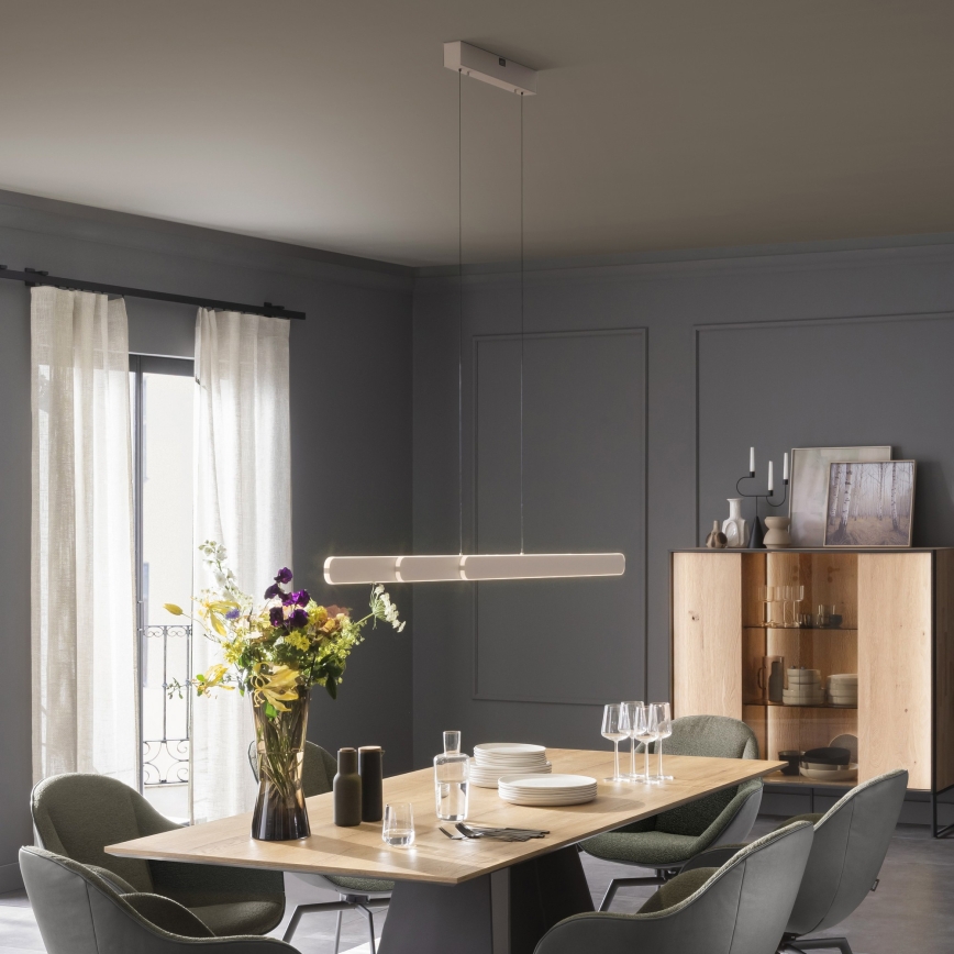 Schöner Wohnen 12577-39 - Dimeriuojamas LED pakabinamas šviestuvas ant laido ADRIANA ROUND 2xLED/24W/230V 2700/3000/3500/4000/5000K 160 cm pilka