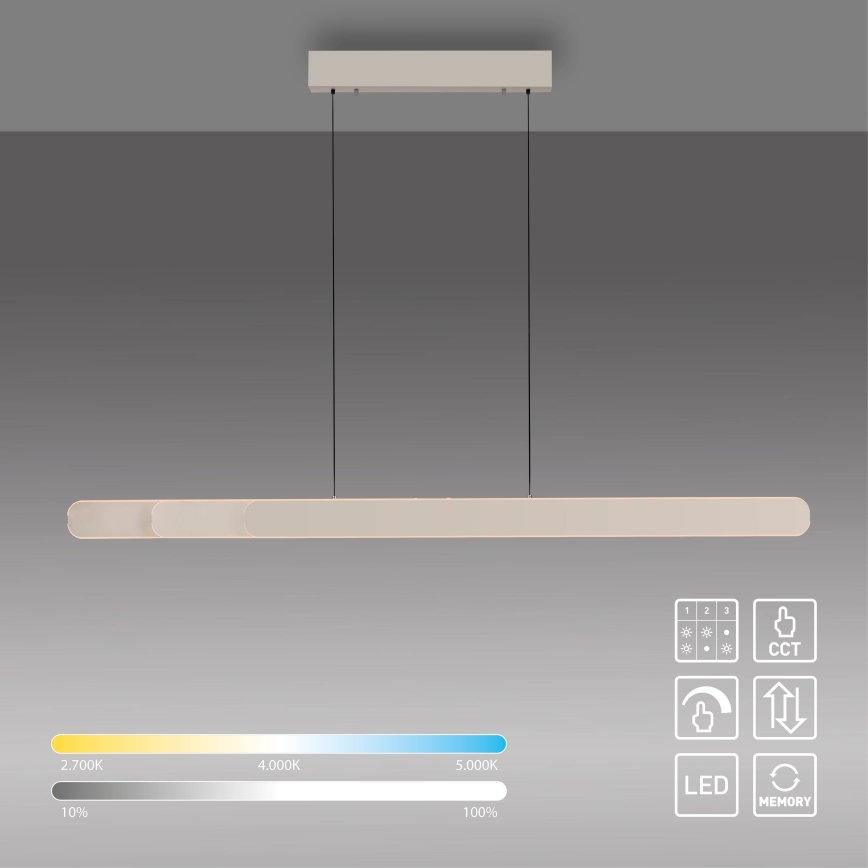 Schöner Wohnen 12577-39 - Dimeriuojamas LED pakabinamas šviestuvas ant laido ADRIANA ROUND 2xLED/24W/230V 2700/3000/3500/4000/5000K 160 cm pilka