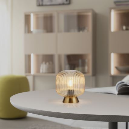 Schöner Wohnen 13573-27 - Stalinė lempa NAMI 1xE27/25W/230V auksinė/smėlinė/dūminė