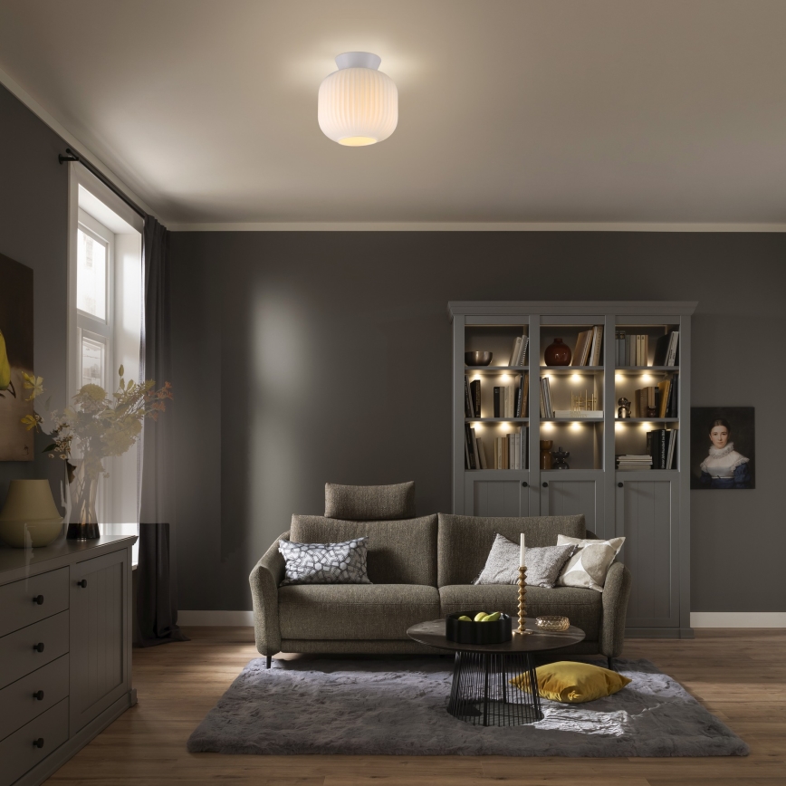 Schöner Wohnen 13574-16 - Lubinis šviestuvas NAMI 1xE27/25W/230V, skersmuo 20 cm, baltas