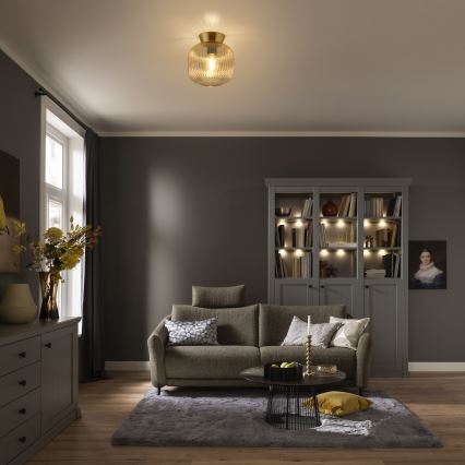 Schöner Wohnen 13574-27 - Lubinis šviestuvas NAMI 1xE27/25W/230V skersmuo 20 cm auksinė/kreminė/dūminė