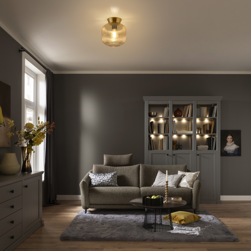 Schöner Wohnen 13574-27 - Lubinis šviestuvas NAMI 1xE27/25W/230V skersmuo 20 cm auksinė/kreminė/dūminė