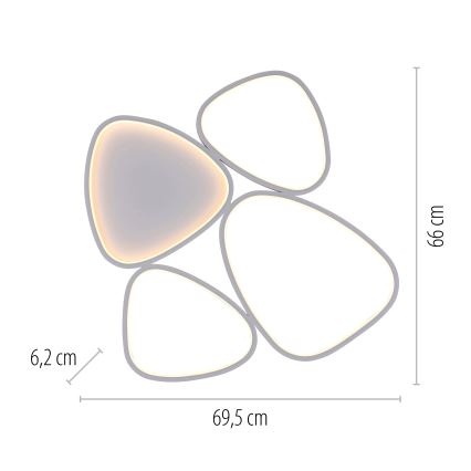 Schöner Wohnen 14038-16 - Reguliuojamas LED lubinis šviestuvas PEBBLES LED/35,5W/230V balta