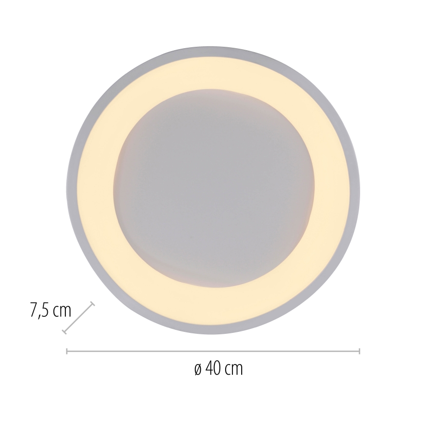 Schöner Wohnen 14233-16 - Dimeriuojamas LED lubinis šviestuvas MONTA LED/21W/230V skersmuo 40 cm baltas