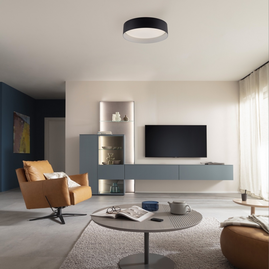 Schöner Wohnen 14593-18 - TAVOLI LED dimeriu reguliuojamas lubų šviestuvas LED/10W/230V 2700-6500K skers. 28,5 cm juodas + nuotolinis valdymas