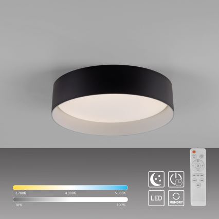 Schöner Wohnen 14593-18 - TAVOLI LED dimeriu reguliuojamas lubų šviestuvas LED/10W/230V 2700-6500K skers. 28,5 cm juodas + nuotolinis valdymas