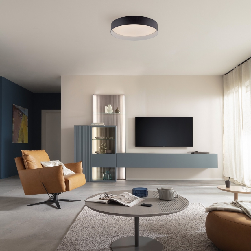 Schöner Wohnen 14594-18 - dimeriuojamas LED lubinis šviestuvas TAVOLI LED/20W/230V 2700-6500K skersmuo 39 cm juodas + nuotolinio valdymo pultas