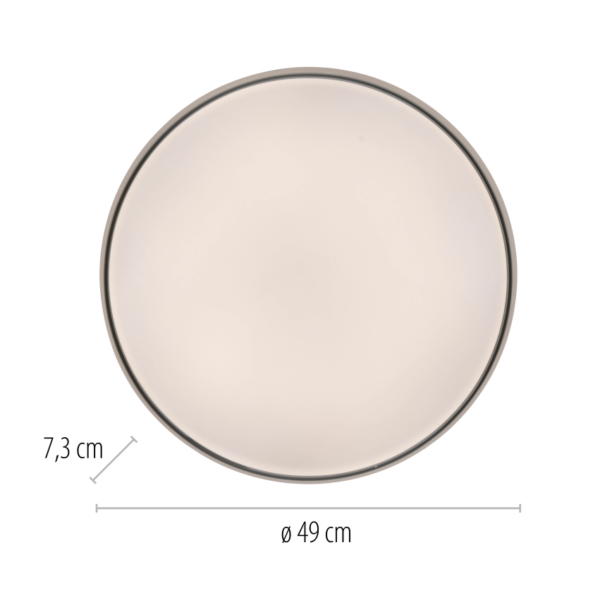 Schöner Wohnen 14595-16 - dimeriuojamas LED lubinis šviestuvas TAVOLI LED/34W/230V 2700-6500K skersmuo 49 cm balta + nuotolinis valdymas