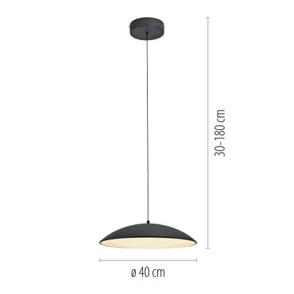 Schöner Wohnen 14606-18 - LENTE LED dimeriuojama pakabinama liustra su laidu LED/17W/230V Ø 40 cm juoda