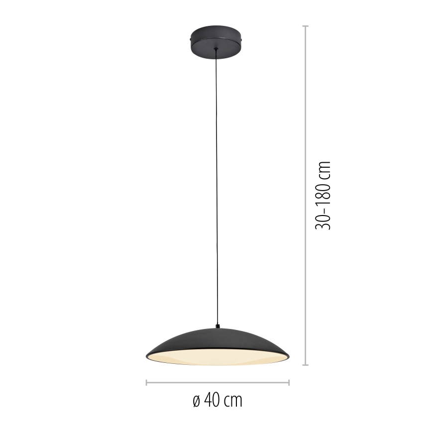 Schöner Wohnen 14606-18 - LENTE LED dimeriuojama pakabinama liustra su laidu LED/17W/230V Ø 40 cm juoda