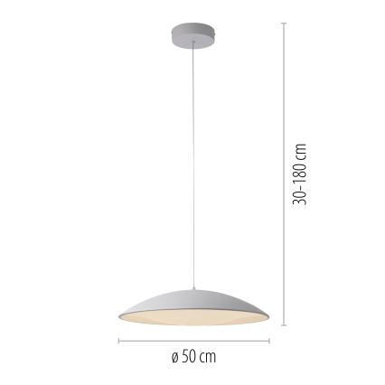 Schöner Wohnen 14607-16 - reguliuojamas LED pakabinamas šviestuvas ant laido LENTE LED/23W/230V, skersmuo 50 cm, baltas