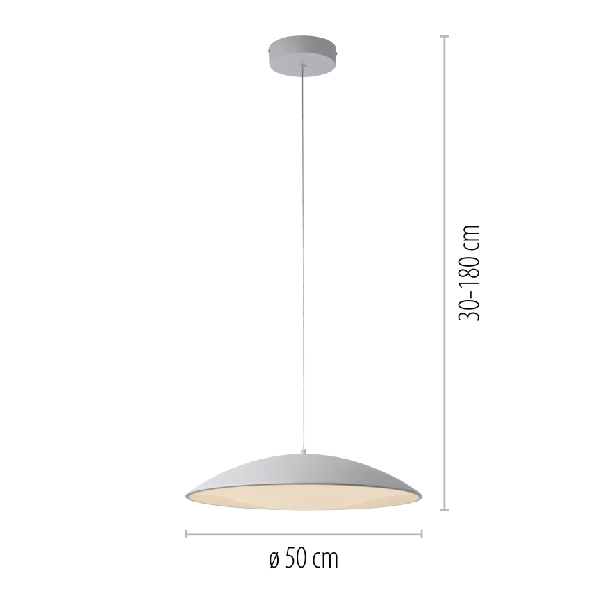 Schöner Wohnen 14607-16 - reguliuojamas LED pakabinamas šviestuvas ant laido LENTE LED/23W/230V, skersmuo 50 cm, baltas