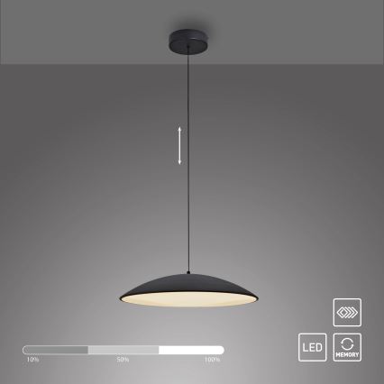 Schöner Wohnen 14607-18 - dimeriuojamas pakabinamas šviestuvas ant laido LENTE LED/23W/230V skersm. 50 cm juodas