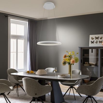 Schöner Wohnen 15570-16 - LED dimeriu reguliuojamas pakabinamas šviestuvas ant laido QUILLO LED/36W/230V Ø 60 cm balta