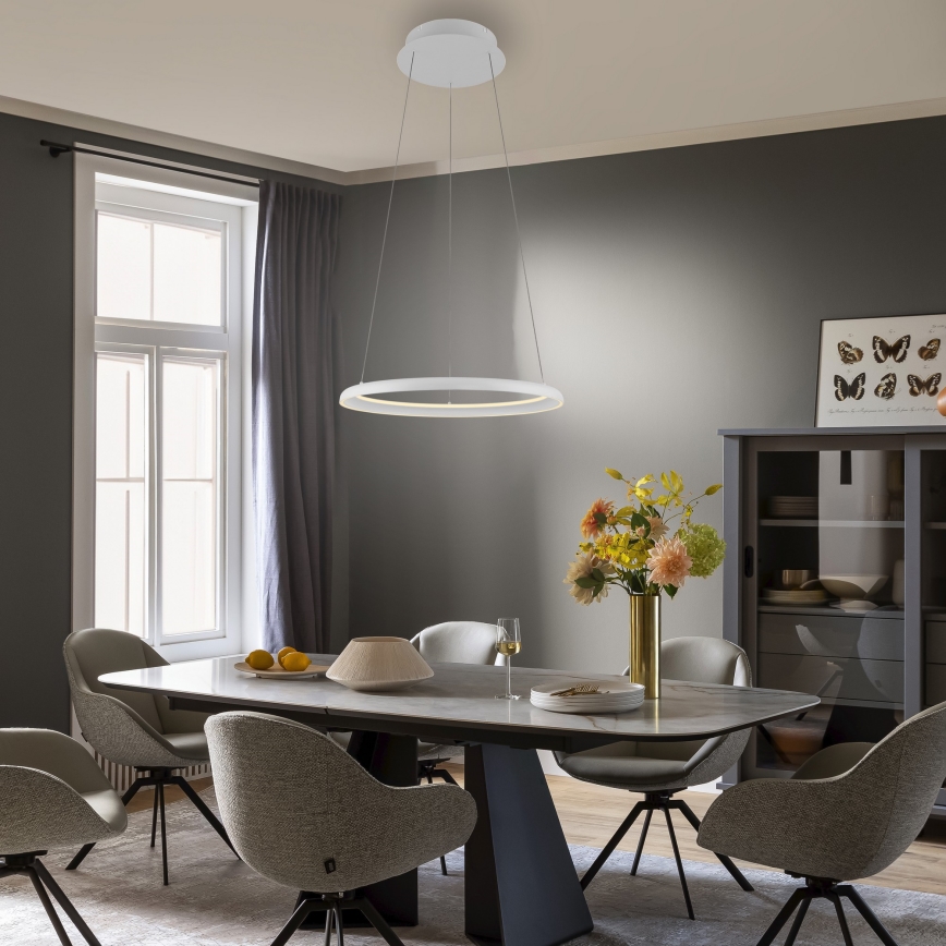 Schöner Wohnen 15570-16 - LED dimeriu reguliuojamas pakabinamas šviestuvas ant laido QUILLO LED/36W/230V Ø 60 cm balta