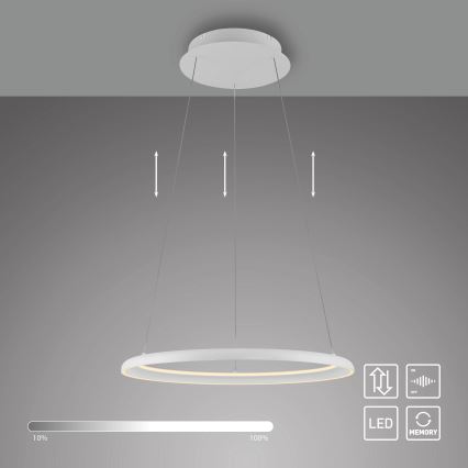 Schöner Wohnen 15570-16 - LED dimeriu reguliuojamas pakabinamas šviestuvas ant laido QUILLO LED/36W/230V Ø 60 cm balta